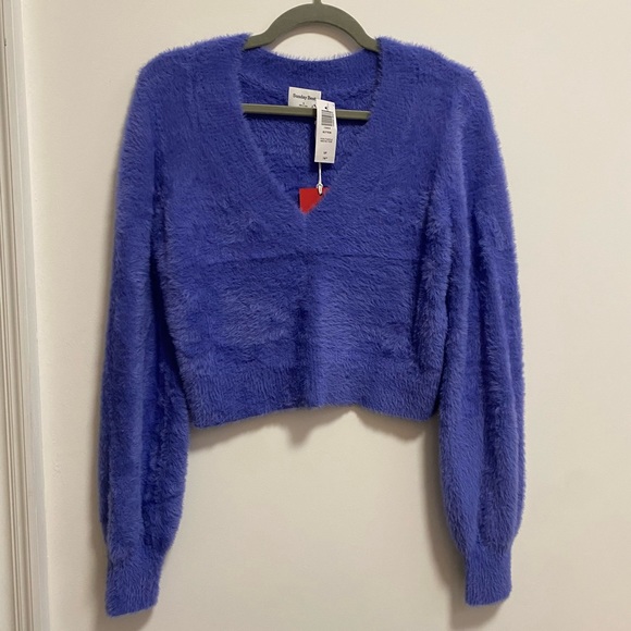 Aritzia Purple fuzzy sweater - Picture 2 of 5